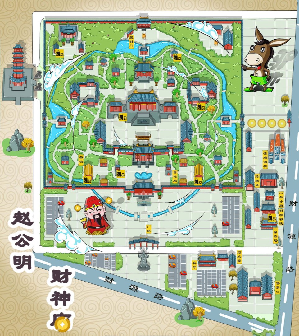 望奎寺庙类手绘地图